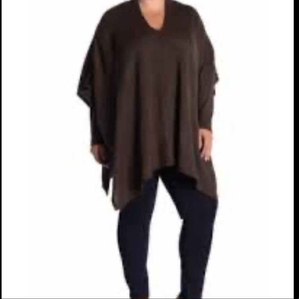 RDI brown neck poncho sweater